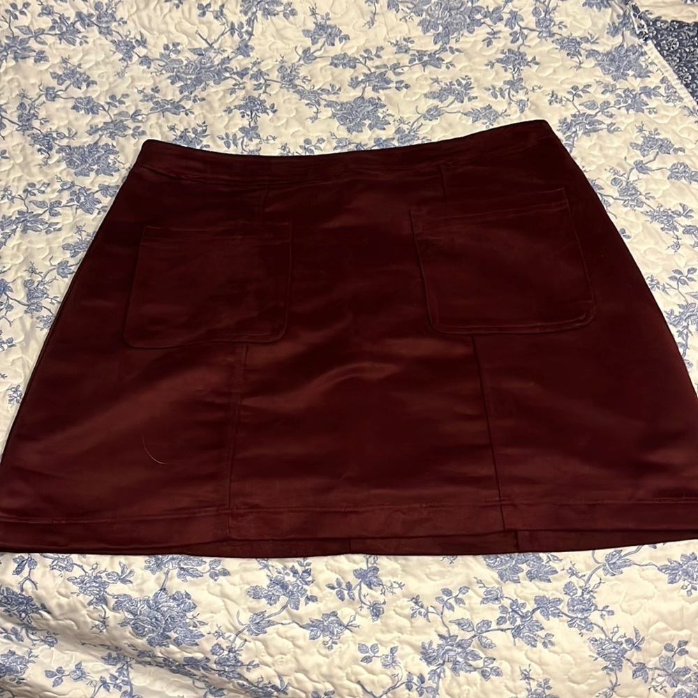Velvet maroon skirt